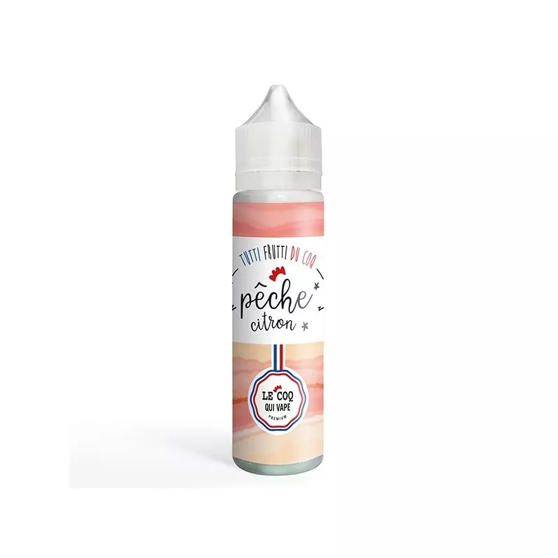 Le Coq qui Vape - Pêche Citron 00MG/50ml Tutti Frutti - ZHC Vapitex Maroc