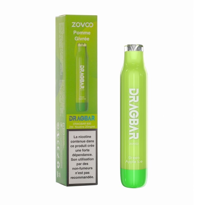 Puff - Green Apple Ice 2ml (600 Puffs) - ZoVoo Vapitex Maroc