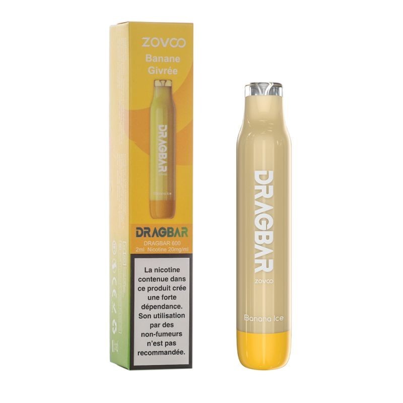 Puff -  Banana Ice 2ml (600 Puffs) - ZoVoo Vapitex Maroc