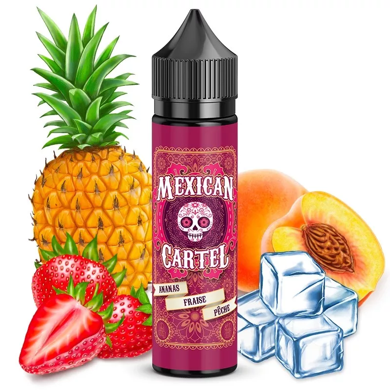 Mexican Cartel - Ananas Fraise Pêche 00MG/50ML Vapitex Maroc